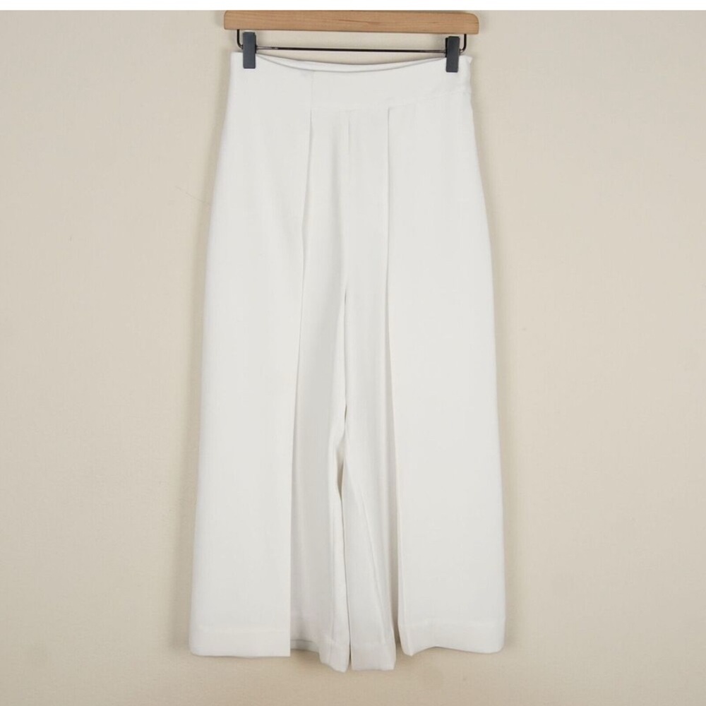 & Other Stories Cropped White Wide-Leg Pants sz 4 FREE SHIP